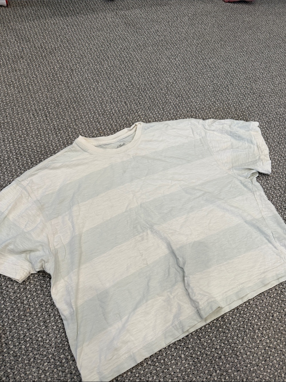 Women’s Light Blue and Cream Striped Tee